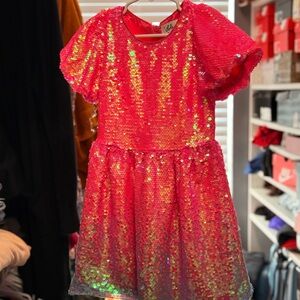 Lola and the Boys Shimmering Pink and Purple Dress Sequin Kids